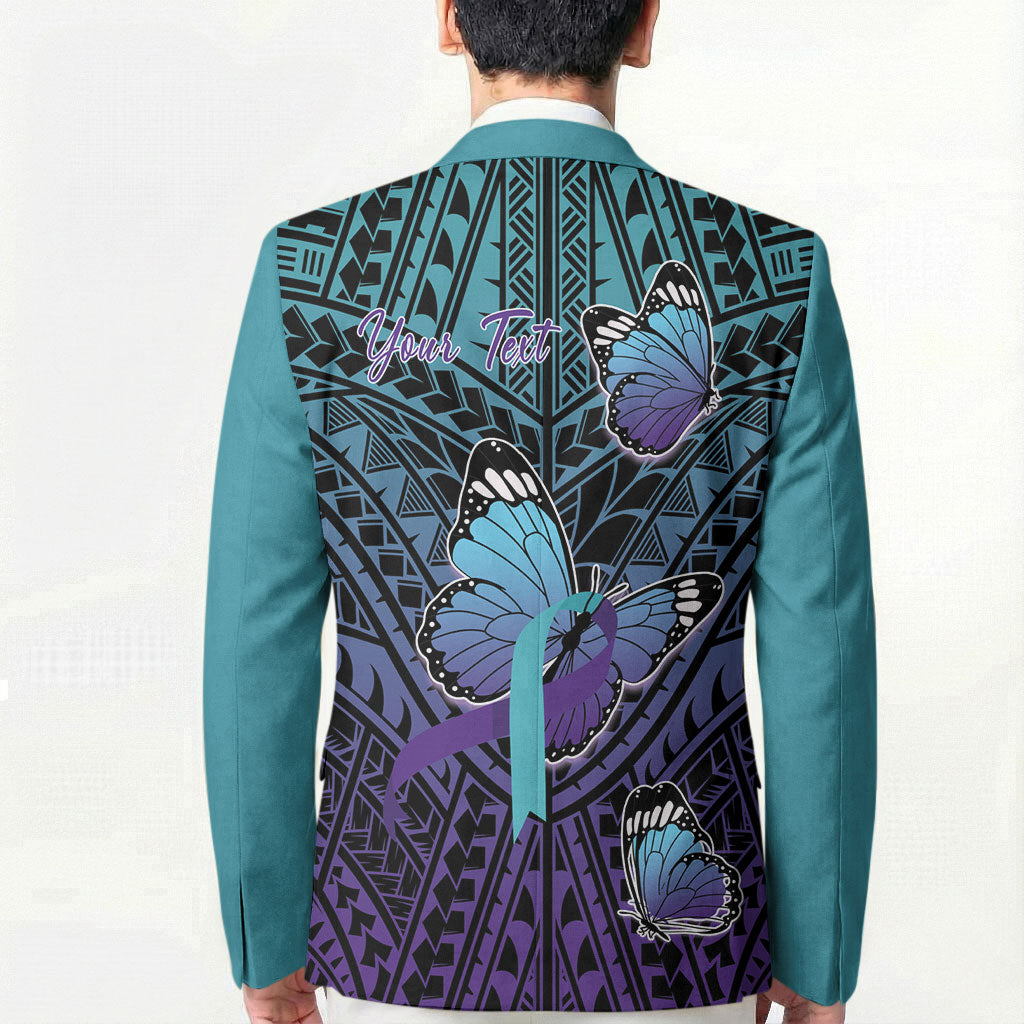 Personalised New Zealand Suicide Prevention Month Blazer Maori Mauri Tu Mauri Ora Polynesian Pattern LT22 - Polynesian Pride