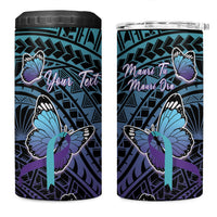 Personalised New Zealand Suicide Prevention Month 4 in 1 Can Cooler Tumbler Maori Mauri Tu Mauri Ora Polynesian Pattern LT22 One Size: 16 oz Teal - Polynesian Pride