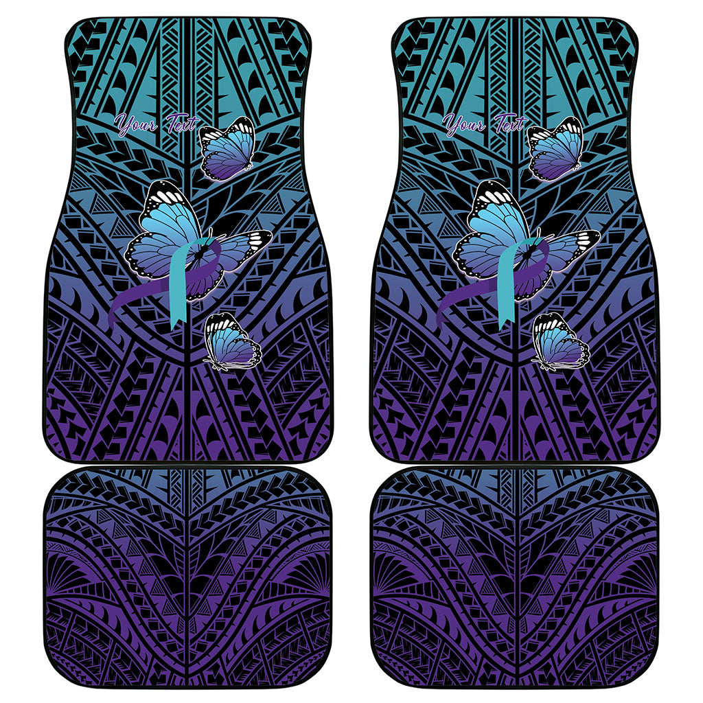 Personalised New Zealand Suicide Prevention Month Car Mats Maori Mauri Tu Mauri Ora Polynesian Pattern LT22 - Polynesian Pride
