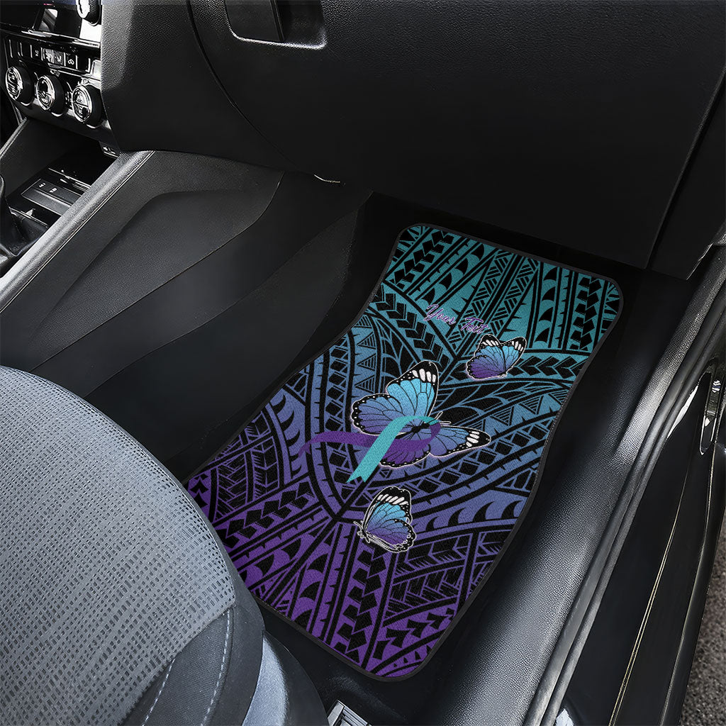 Personalised New Zealand Suicide Prevention Month Car Mats Maori Mauri Tu Mauri Ora Polynesian Pattern LT22 - Polynesian Pride
