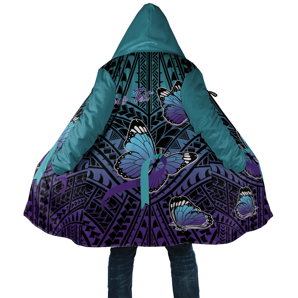 Personalised New Zealand Suicide Prevention Month Cloak Maori Mauri Tu Mauri Ora Polynesian Pattern LT22 Unisex Teal - Polynesian Pride