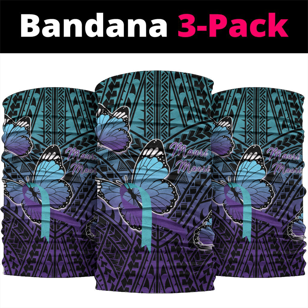 New Zealand Suicide Prevention Month Neck Gaiter Maori Mauri Tu Mauri Ora Polynesian Pattern LT22 package One Size: 25*50cm Teal - Polynesian Pride