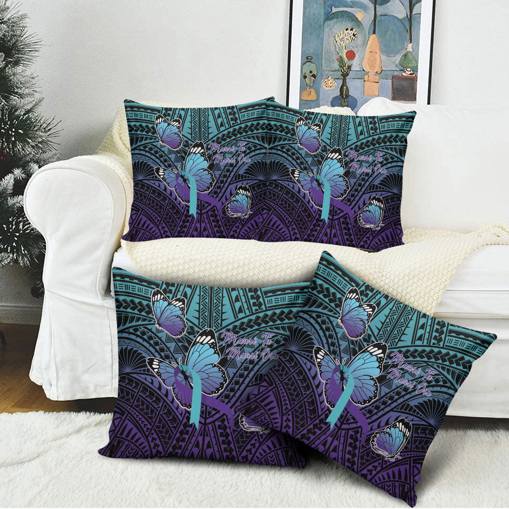 New Zealand Suicide Prevention Month Pillow Cover Maori Mauri Tu Mauri Ora Polynesian Pattern LT22 - Polynesian Pride