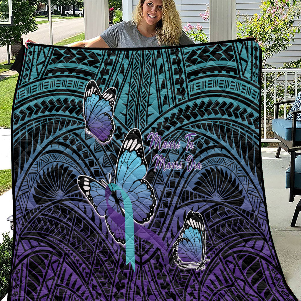 New Zealand Suicide Prevention Month Quilt Maori Mauri Tu Mauri Ora Polynesian Pattern