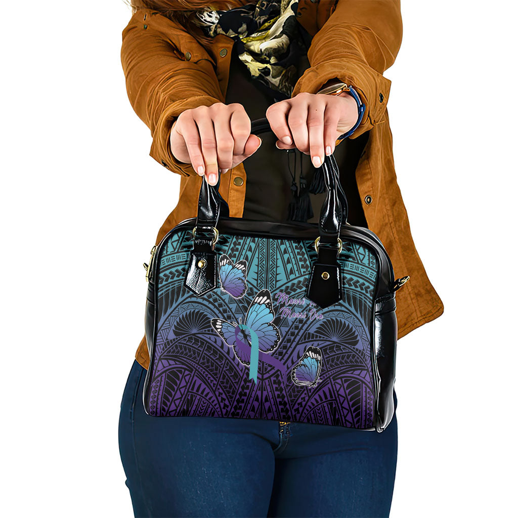 New Zealand Suicide Prevention Month Shoulder Handbag Maori Mauri Tu Mauri Ora Polynesian Pattern