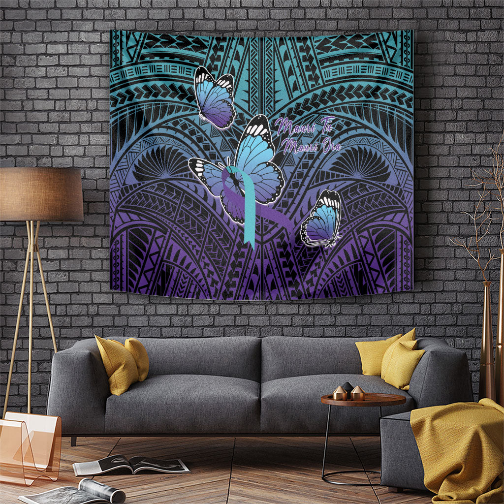 New Zealand Suicide Prevention Month Tapestry Maori Mauri Tu Mauri Ora Polynesian Pattern