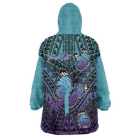 Personalised New Zealand Suicide Prevention Month Wearable Blanket Hoodie Maori Mauri Tu Mauri Ora Polynesian Pattern LT22 - Polynesian Pride