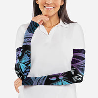 Personalised Polynesia Suicide Prevention Month Arm Sleeves Semicolon Butterfly Never Give Up Polynesian Pattern LT22 - Polynesian Pride