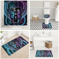 Polynesia Suicide Prevention Month Bathroom Set Semicolon Butterfly Never Give Up Polynesian Pattern LT22 - Polynesian Pride