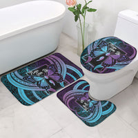 Polynesia Suicide Prevention Month Bathroom Set Semicolon Butterfly Never Give Up Polynesian Pattern LT22 - Polynesian Pride