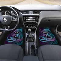 Personalised Polynesia Suicide Prevention Month Car Mats Semicolon Butterfly Never Give Up Polynesian Pattern LT22 Set 2pcs - Front Teal - Polynesian Pride