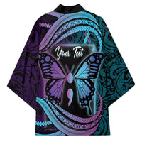 Personalised Polynesia Suicide Prevention Month Kimono Semicolon Butterfly Never Give Up Polynesian Pattern LT22 - Polynesian Pride