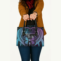 Polynesia Suicide Prevention Month Leather Bag Semicolon Butterfly Never Give Up Polynesian Pattern LT22 - Polynesian Pride