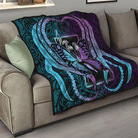 Polynesia Suicide Prevention Month Quilt Semicolon Butterfly Never Give Up Polynesian Pattern LT22 - Polynesian Pride