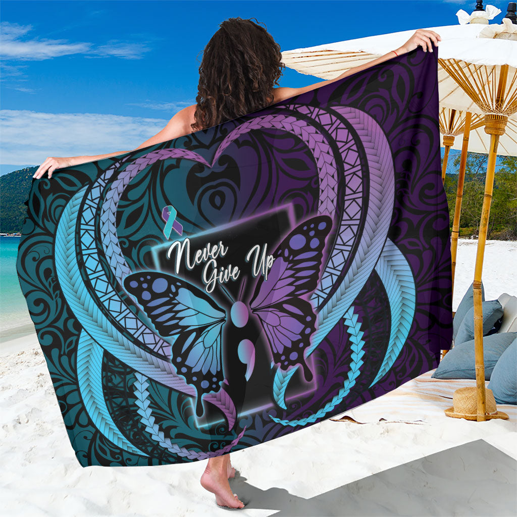 Polynesia Suicide Prevention Month Sarong Semicolon Butterfly Never Give Up Polynesian Pattern