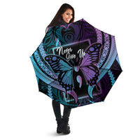 Polynesia Suicide Prevention Month Umbrella Semicolon Butterfly Never Give Up Polynesian Pattern LT22 - Polynesian Pride