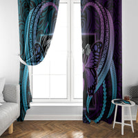 Polynesia Suicide Prevention Month Window Curtain Semicolon Butterfly Never Give Up Polynesian Pattern LT22 - Polynesian Pride