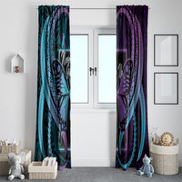 Polynesia Suicide Prevention Month Window Curtain Semicolon Butterfly Never Give Up Polynesian Pattern LT22 - Polynesian Pride