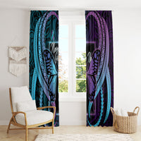 Polynesia Suicide Prevention Month Window Curtain Semicolon Butterfly Never Give Up Polynesian Pattern LT22 - Polynesian Pride
