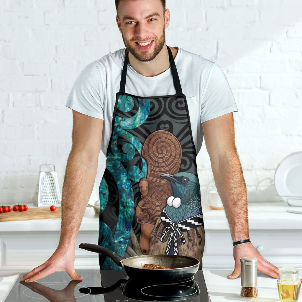 New Zealand Tui Bird Wahaika Apron Maori Weapon Paua Shell Koru Pattern LT22 - Polynesian Pride
