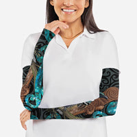 New Zealand Tui Bird Wahaika Arm Sleeves Maori Weapon Paua Shell Koru Pattern LT22 - Polynesian Pride