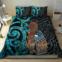 New Zealand Tui Bird Wahaika Bedding Set Maori Weapon Paua Shell Koru Pattern LT22 - Polynesian Pride