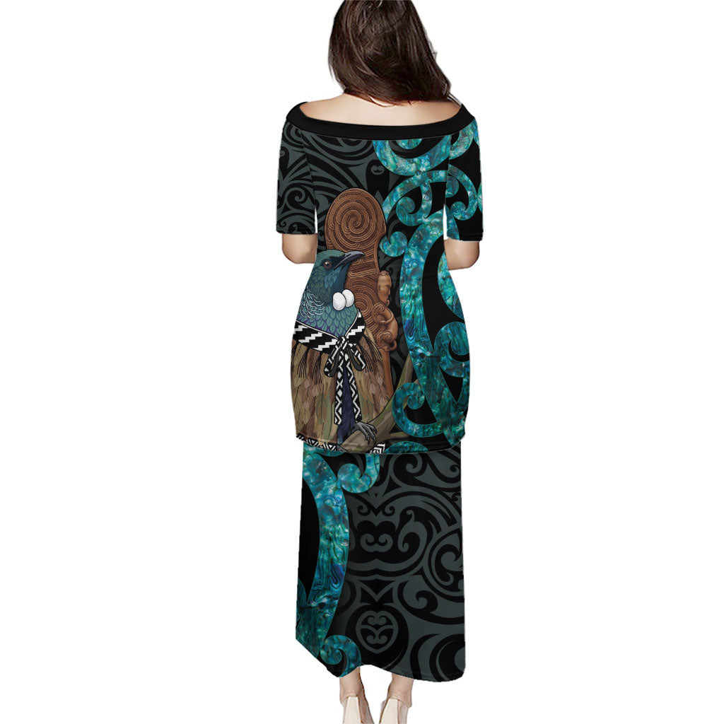 New Zealand Tui Bird Wahaika Puletasi Maori Weapon Paua Shell Koru Pattern LT22 - Polynesian Pride