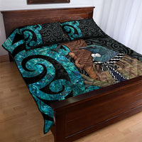 New Zealand Tui Bird Wahaika Quilt Bed Set Maori Weapon Paua Shell Koru Pattern LT22 - Polynesian Pride