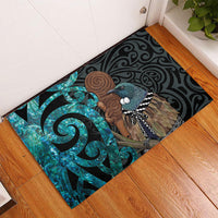 New Zealand Tui Bird Wahaika Rubber Doormat Maori Weapon Paua Shell Koru Pattern LT22 - Polynesian Pride