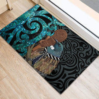 New Zealand Tui Bird Wahaika Rubber Doormat Maori Weapon Paua Shell Koru Pattern LT22 - Polynesian Pride