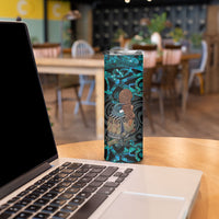 New Zealand Tui Bird Wahaika Skinny Tumbler Maori Weapon Paua Shell Koru Pattern LT22 - Polynesian Pride