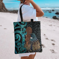 New Zealand Tui Bird Wahaika Tote Bag Maori Weapon Paua Shell Koru Pattern LT22 - Polynesian Pride