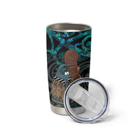 New Zealand Tui Bird Wahaika Tumbler Cup Maori Weapon Paua Shell Koru Pattern LT22 - Polynesian Pride