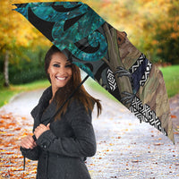 New Zealand Tui Bird Wahaika Umbrella Maori Weapon Paua Shell Koru Pattern LT22 - Polynesian Pride