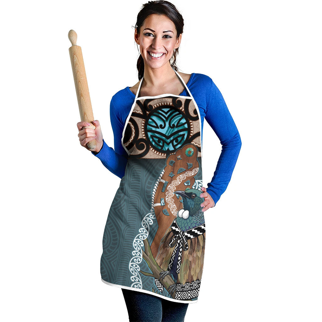New Zealand Tui Bird Maripi Apron Maori Weapon Kowhaiwhai Pattern LT22 - Polynesian Pride