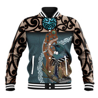 New Zealand Tui Bird Maripi Baseball Jacket Maori Weapon Kowhaiwhai Pattern LT22 Unisex Slate Blue - Polynesian Pride