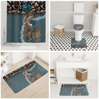 New Zealand Tui Bird Maripi Bathroom Set Maori Weapon Kowhaiwhai Pattern LT22 - Polynesian Pride