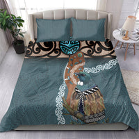 New Zealand Tui Bird Maripi Bedding Set Maori Weapon Kowhaiwhai Pattern LT22 - Polynesian Pride