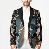 New Zealand Tui Bird Maripi Blazer Maori Weapon Kowhaiwhai Pattern LT22 - Polynesian Pride