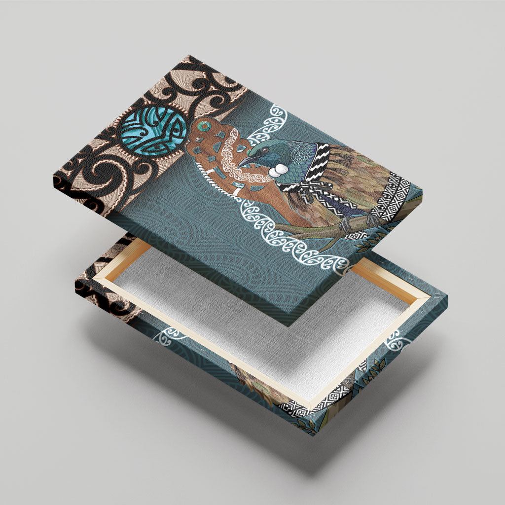 New Zealand Tui Bird Maripi Canvas Wall Art Maori Weapon Kowhaiwhai Pattern LT22 - Polynesian Pride