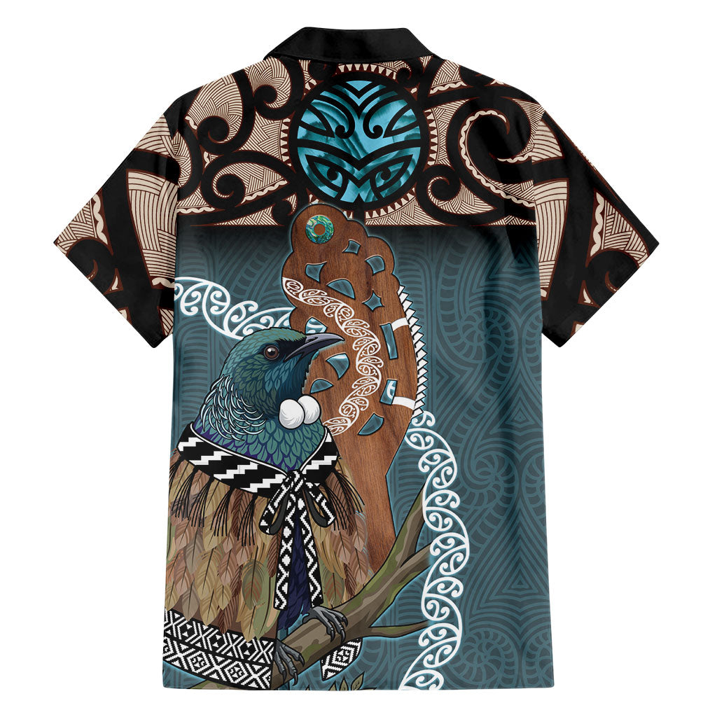 New Zealand Tui Bird Maripi Hawaiian Shirt Maori Weapon Kowhaiwhai Pattern LT22 - Polynesian Pride