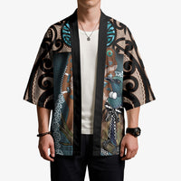 New Zealand Tui Bird Maripi Kimono Maori Weapon Kowhaiwhai Pattern LT22 - Polynesian Pride