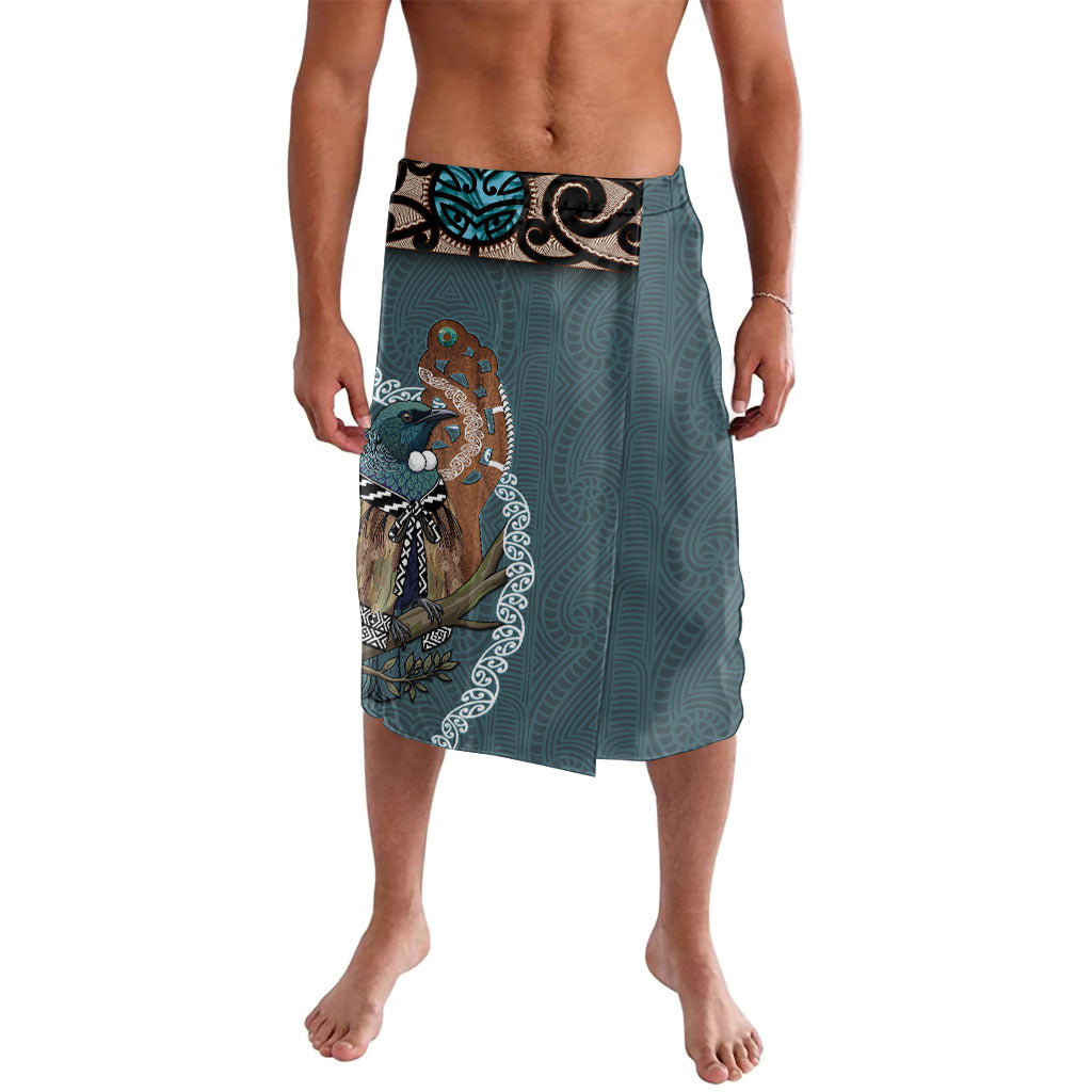 New Zealand Tui Bird Maripi Lavalava Maori Weapon Kowhaiwhai Pattern LT22 Slate Blue - Polynesian Pride