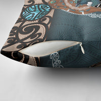 New Zealand Tui Bird Maripi Pillow Cover Maori Weapon Kowhaiwhai Pattern LT22 - Polynesian Pride