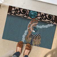 New Zealand Tui Bird Maripi Rubber Doormat Maori Weapon Kowhaiwhai Pattern LT22 - Polynesian Pride