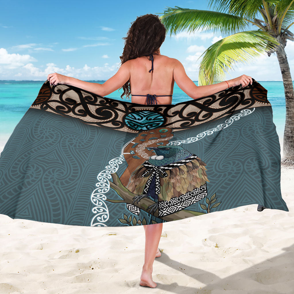 New Zealand Tui Bird Maripi Sarong Maori Weapon Kowhaiwhai Pattern LT22 - Polynesian Pride