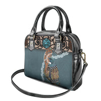 New Zealand Tui Bird Maripi Shoulder Handbag Maori Weapon Kowhaiwhai Pattern LT22 - Polynesian Pride