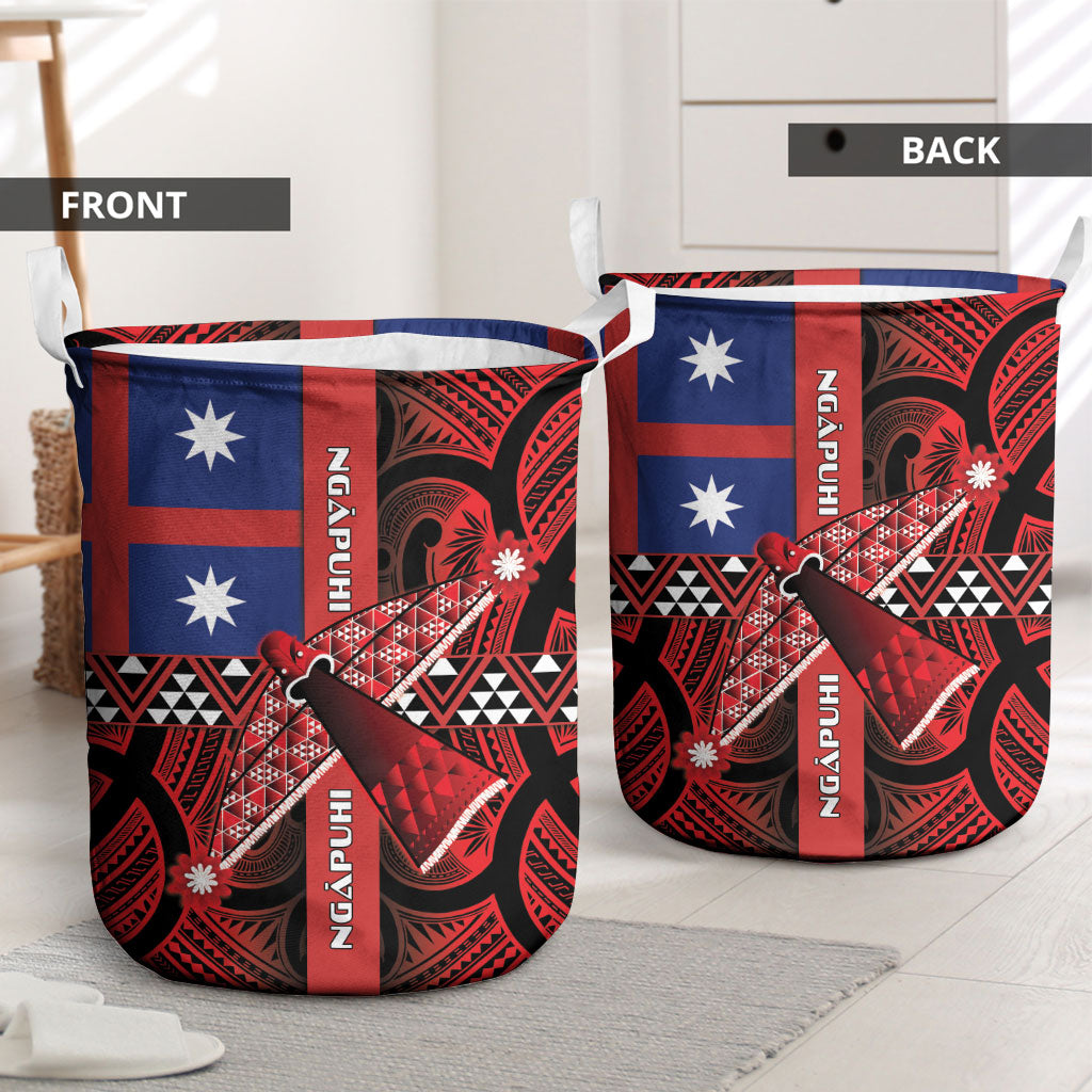 Aotearoa Iwi Ngapuhi Laundry Basket Tuhoronuku Kite United Tribes Flag Maori Pattern LT22 - Polynesian Pride