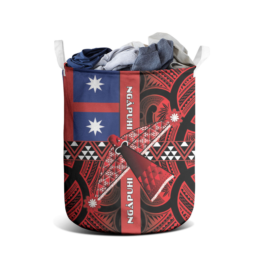 Aotearoa Iwi Ngapuhi Laundry Basket Tuhoronuku Kite United Tribes Flag Maori Pattern LT22 - Polynesian Pride