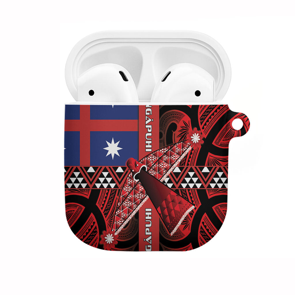 Aotearoa Iwi Ngapuhi AirPods Case Tuhoronuku Kite United Tribes Flag Maori Pattern LT22 Red - Polynesian Pride